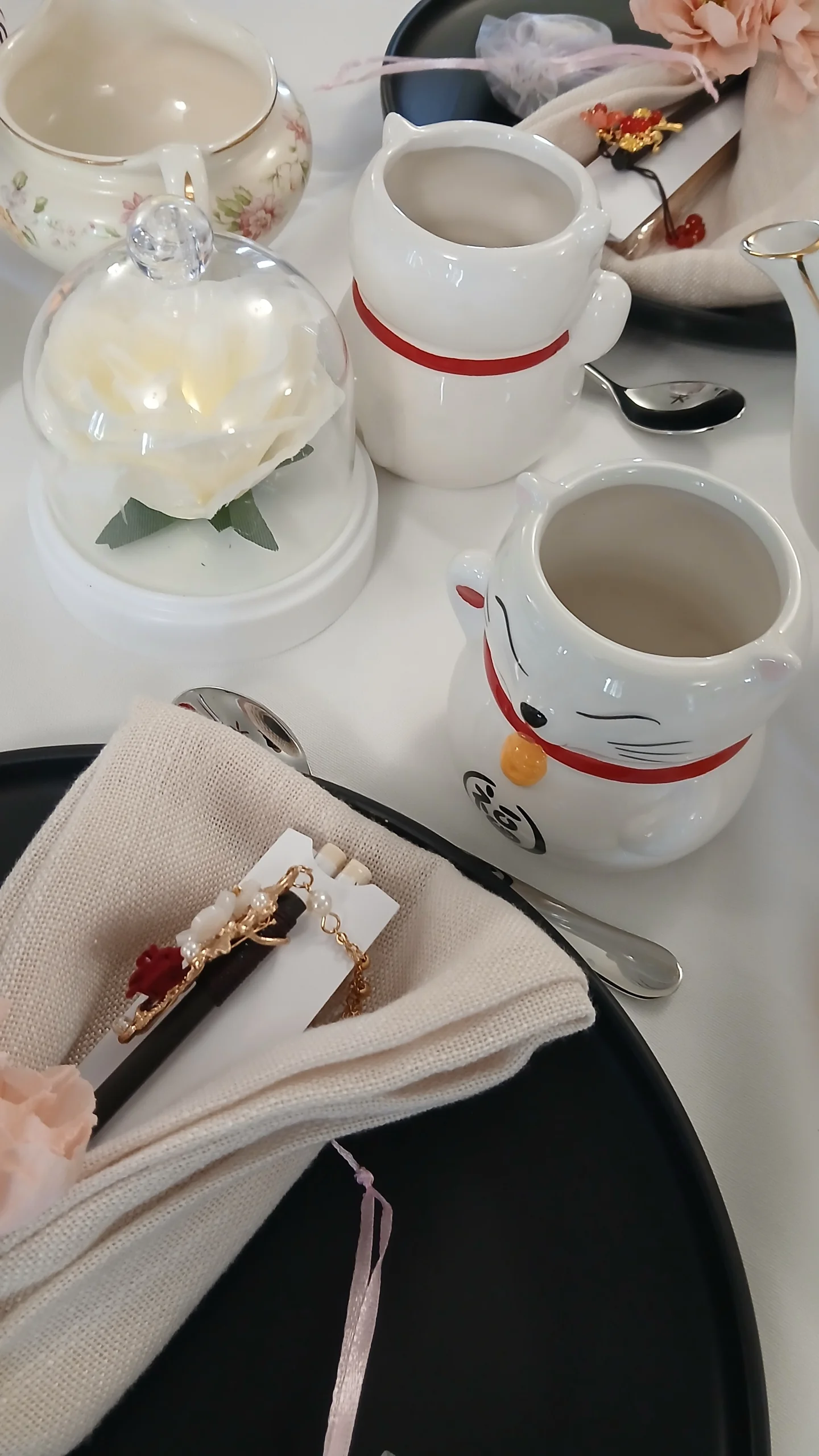 Tea party table and tray assortment